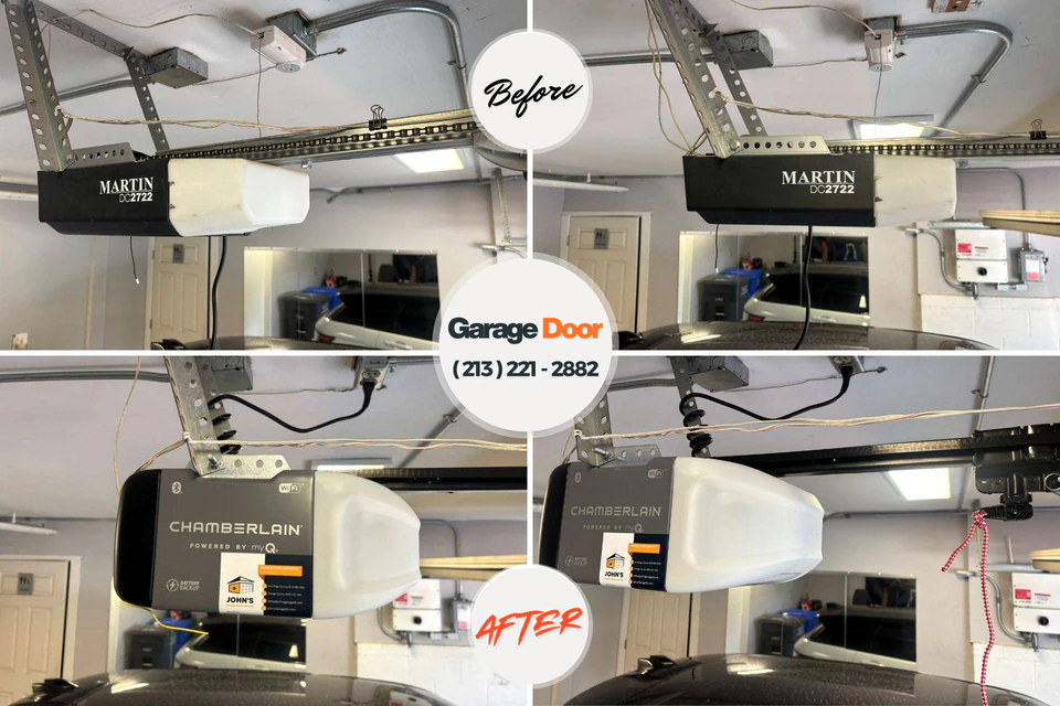 Before and after: garage door repair Alma, NE